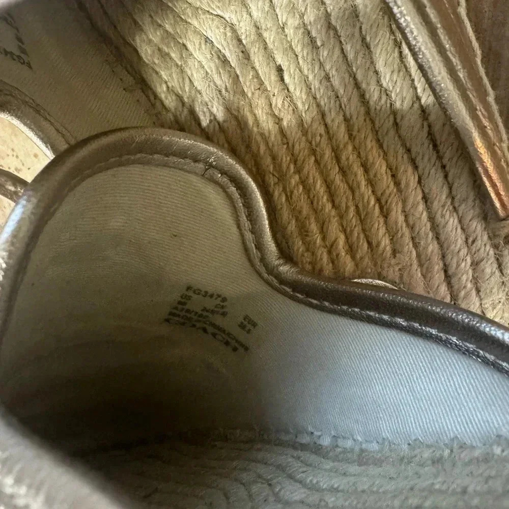 Coach Leather Espadrilles in Gold Champagne Size 8 - Picture 3 of 6